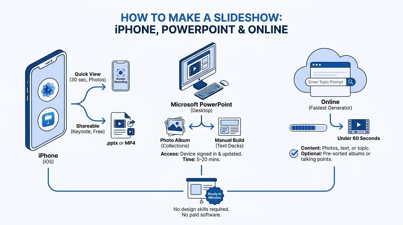 How to Make a Slideshow: iPhone, PowerPoint & Online (2026)